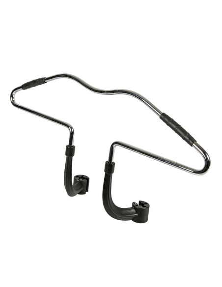 Appendiabiti da viaggio cromato universale con fissaggio al poggiatesta