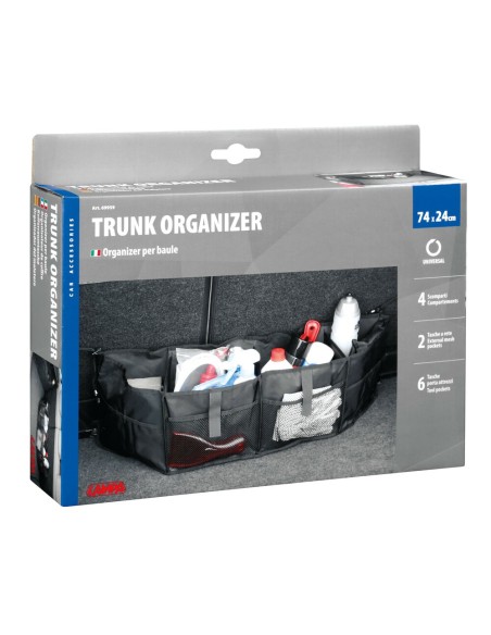 Borsa portaoggetti organizer per baule con tasche 74x24x14 5cm