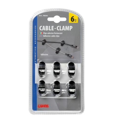 Clamp Clips adesive fermacavi 6pz 