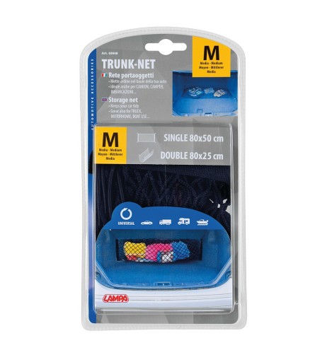Rete portaoggetti multiuso da baule con ancoraggi 80x25cm