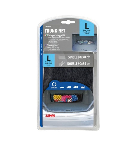 Rete portaoggetti multiuso da baule con ancoraggi 90x35cm