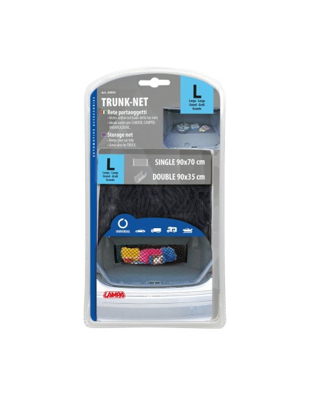 Rete portaoggetti multiuso da baule con ancoraggi 90x35cm