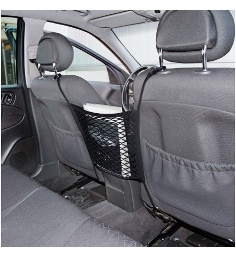 Tasca a rete elasticizzata multiuso per installazione tra i sedili 28x32cm