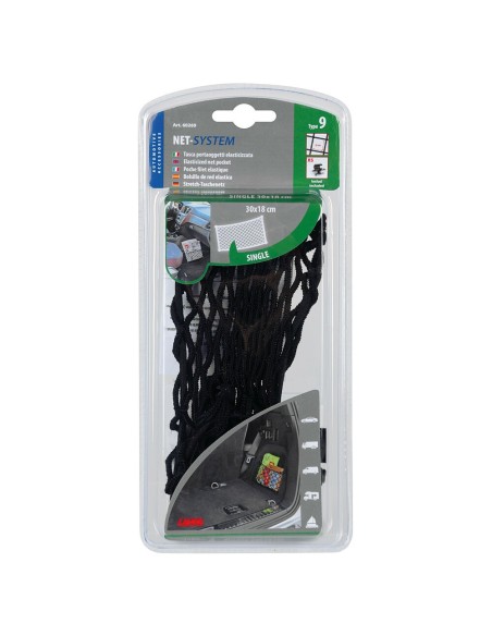 Tasca a rete elasticizzata multiuso fissaggio a bottone 30x18cm