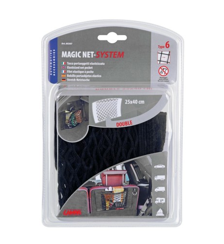 Tasca a rete elasticizzata multiuso fissaggio in moquette 40x25cm