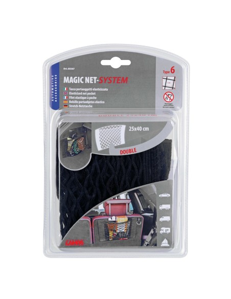 Tasca a rete elasticizzata multiuso fissaggio in moquette 40x25cm