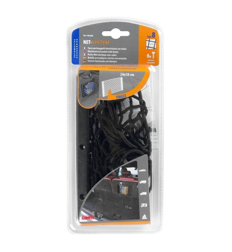 Tasca a rete elasticizzata multiuso fissaggio a viti 24x18cm