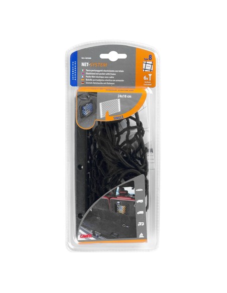 Tasca a rete elasticizzata multiuso fissaggio a viti 24x18cm