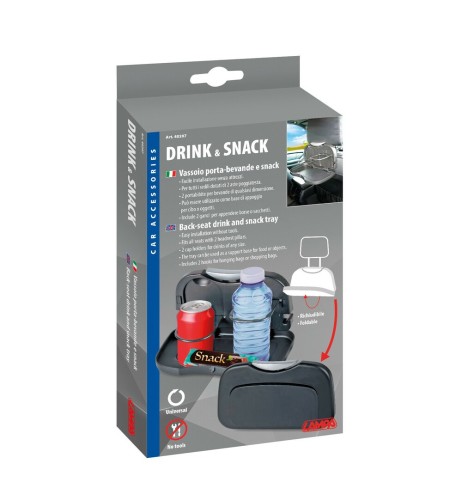 Vassoio tavolino auto camper porta bevande e snack