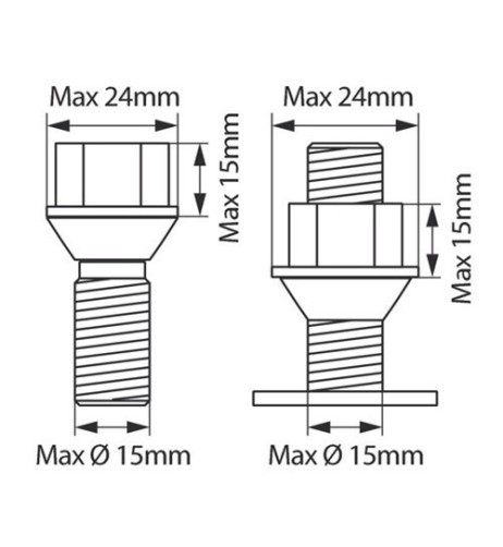 Antifurto per dado bullone ruota di scorta 4x4