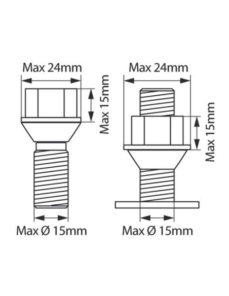 Antifurto per dado bullone ruota di scorta 4x4