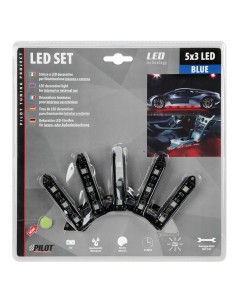 Set strisce decorative interno esterno 5x3 led 12V blu 2