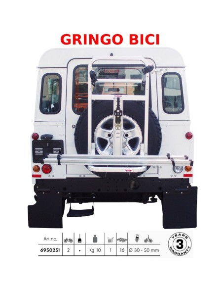 Portabici per fuoristrada e jeep, fissaggio a ruota di scorta, 2 biciclette