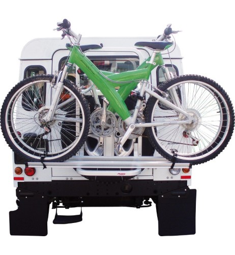 Portabici per fuoristrada e jeep, fissaggio a ruota di scorta, 2 biciclette