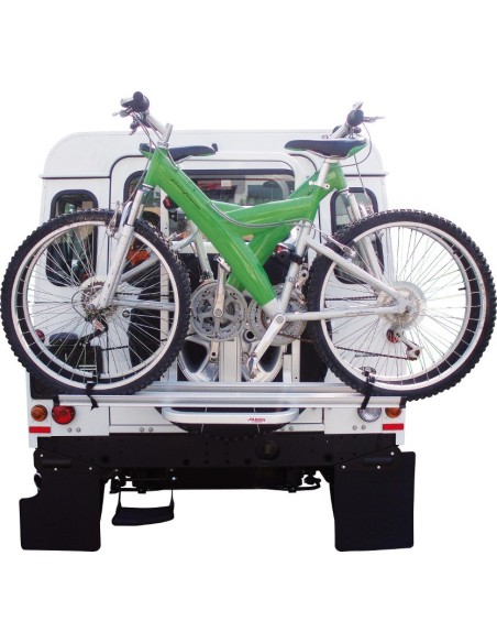 Portabici per fuoristrada e jeep, fissaggio a ruota di scorta, 2 biciclette