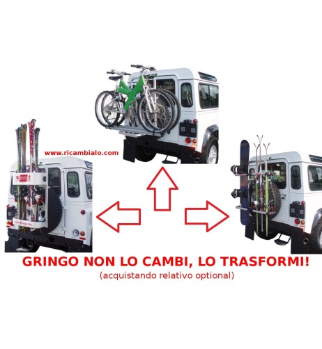 Portabici per fuoristrada e jeep, fissaggio a ruota di scorta, 2 biciclette