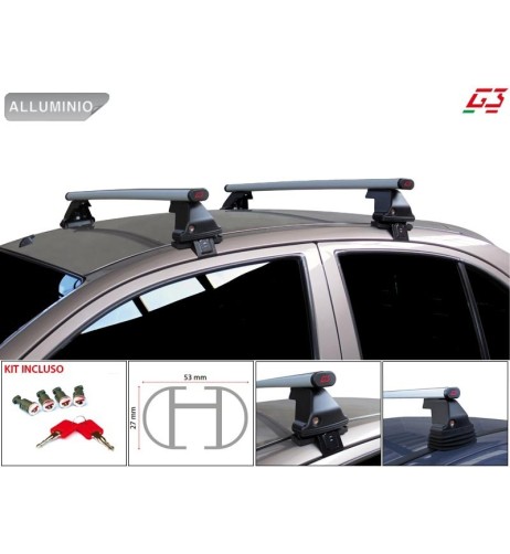 Barre portatutto portapacchi alluminio Chevrolet Traverse 5p 2009 2017