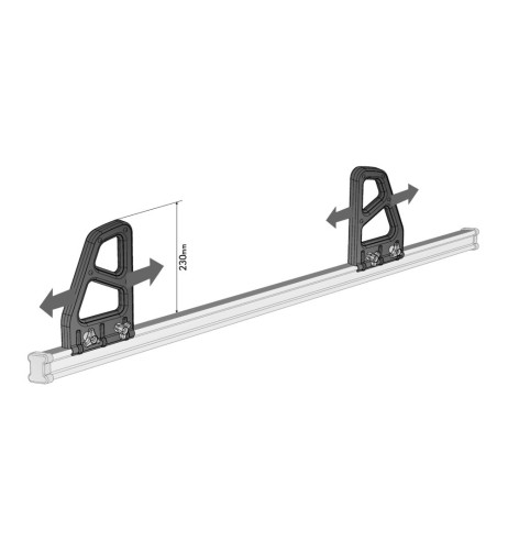 Coppia fermacarico K 2 H23cm per barre commerciali Nordrive kargo