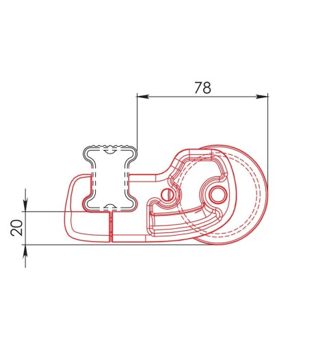Rullo posteriore L64cm per barre commerciali Nordrive kargo