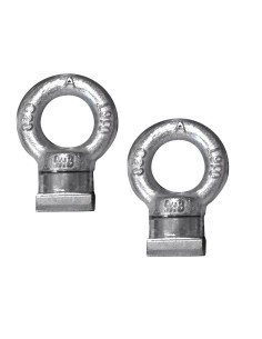 Coppia occhielli di fissaggio in acciaio per canaline a T