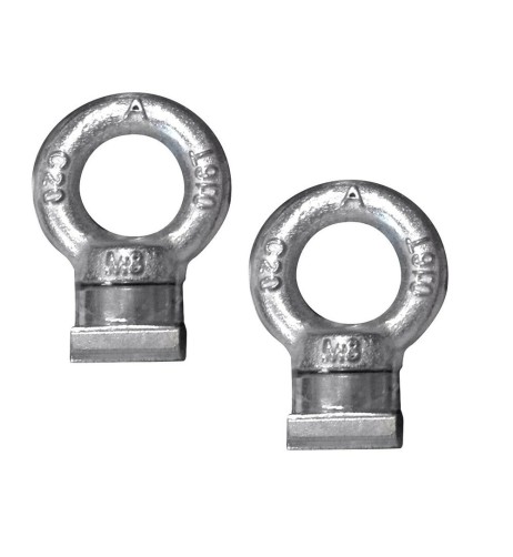 Coppia occhielli di fissaggio in acciaio per canaline a T