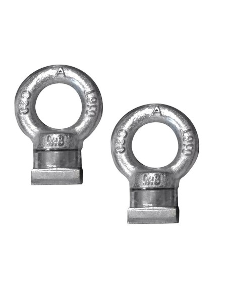 Coppia occhielli di fissaggio in acciaio per canaline a T