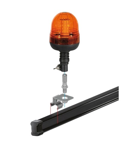 Staffa porta lampade rotanti per barre Nordrive Kargo in acciaio