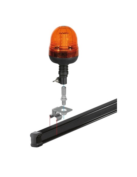 Staffa porta lampade rotanti per barre Nordrive Kargo in acciaio