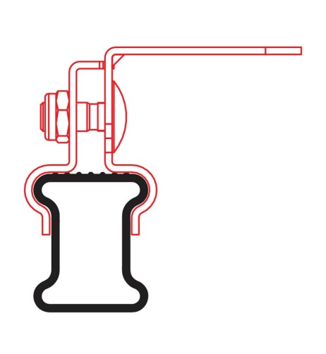 Staffa porta lampade rotanti per barre Nordrive Kargo in acciaio