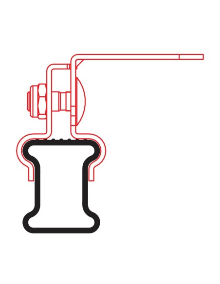 Staffa porta lampade rotanti per barre Nordrive Kargo in acciaio