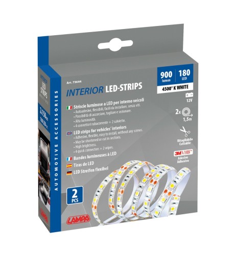 Striscie a Led per interno tagliabili luce bianca 12V 150 cm