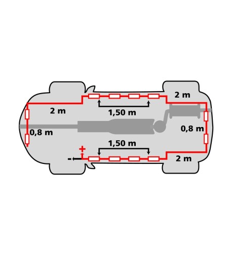 Set strisce decorative interno esterno 12x3 led 12V rosso