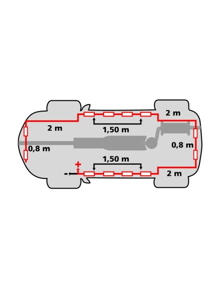 Set strisce decorative interno esterno 12x3 led 12V rosso