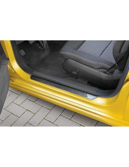 Coppia profili battitacco portiera adesivi carbon look 480x55mm