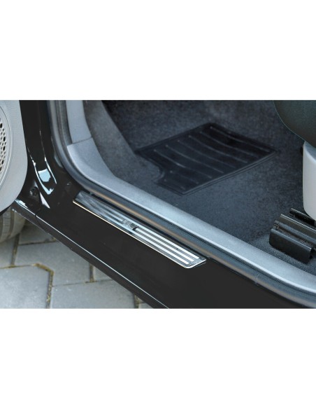 Coppia profili battitacco universale acciaio inox 330x32mm