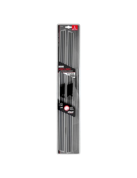 Coppia profili battitacco universale acciaio inox 625x32mm