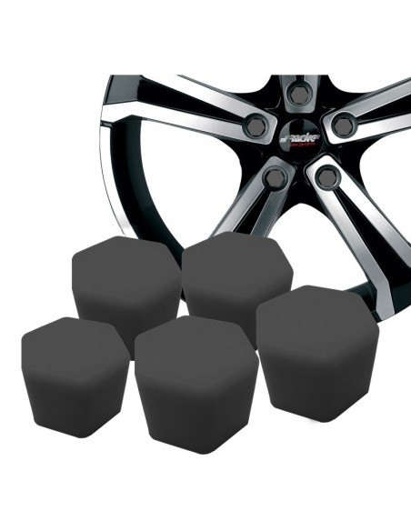 20 copribulloni ruota in silicone NERO Simoni Racing diametro 19mm
