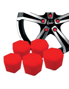 20 copribulloni ruota in silicone ROSSO Simoni Racing diametro 17mm