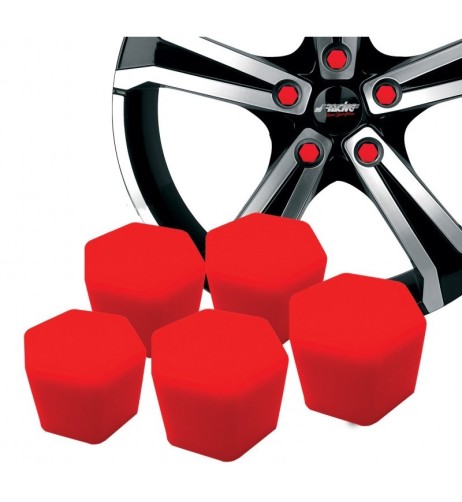 20 copribulloni ruota in silicone ROSSO Simoni Racing diametro 17mm
