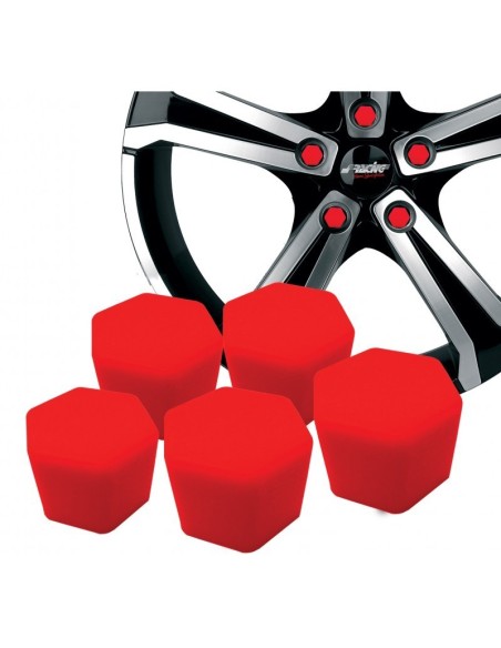 20 copribulloni ruota in silicone ROSSO Simoni Racing diametro 17mm