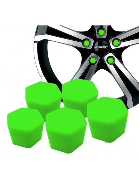 20 copribulloni ruota in silicone VERDE Simoni Racing diametro 19mm