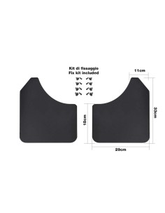 Coppia paraspruzzi auto universali in ABS flessibile