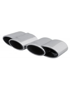 Coppia terminali scarico universali inox doppio ovale 34 57mm