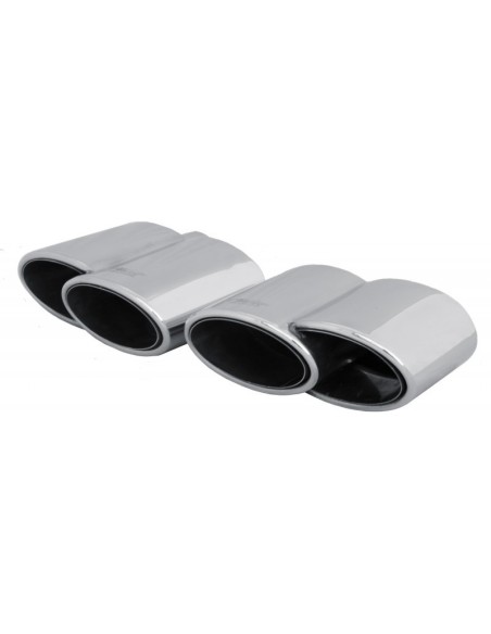 Coppia terminali scarico universali inox doppio ovale 34 57mm