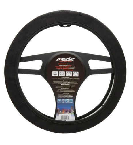 Coprivolante auto diametro 35 38cm Simoni Racing Black Face microfibra nera
