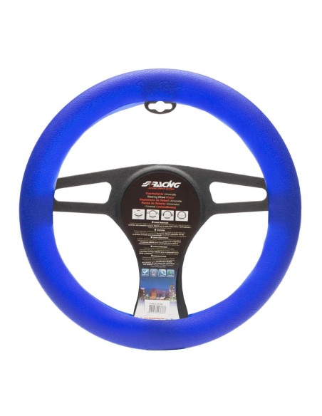 Coprivolante auto diametro 35 40cm Simoni Racing silicone blu soft touch
