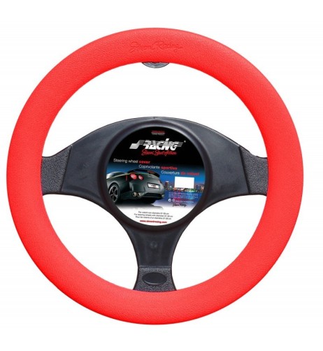 Coprivolante auto diametro 35 40cm Simoni Racing silicone rosso soft touch