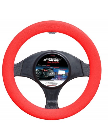 Coprivolante auto diametro 35 40cm Simoni Racing silicone rosso soft touch