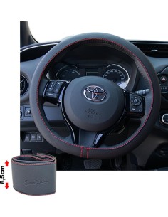 Coprivolante auto diametro 37 39cm Simoni Racing avvolgente ecopelle nera r