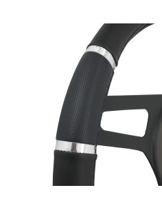 Coprivolante auto diametro 37 39cm Simoni Racing eco pelle nera inserti cro 2